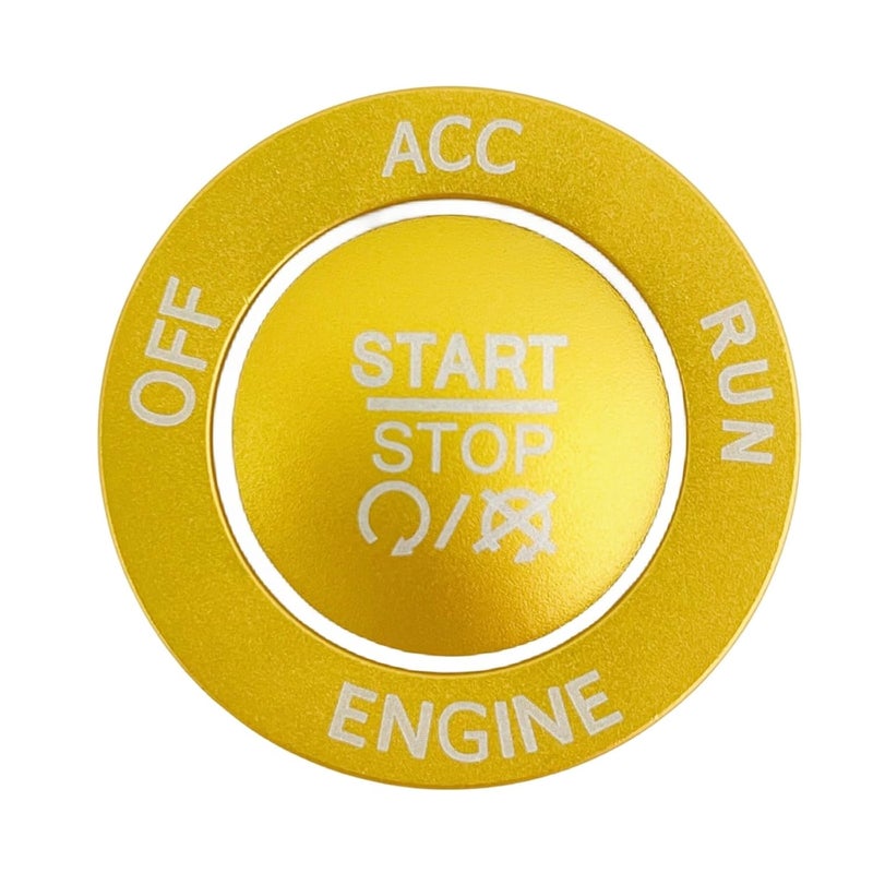 ALETAI Push Start Stop Button Cover Trim for 2015-2021 Dodge Challenger Dodge RAM 1500 Dodge Charger, Aluminum Alloy, Gold - Image 1